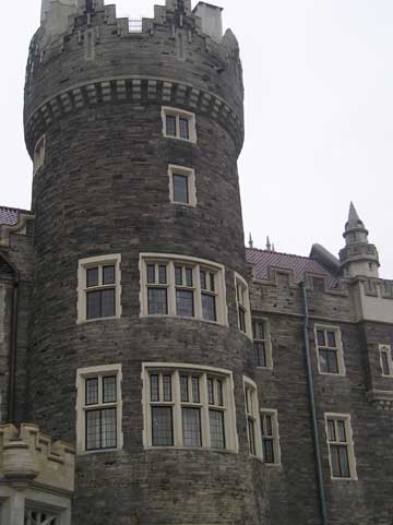 A shot of Casa Loma, showing the famous windows